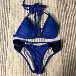PINK Victoria's Secret Royal Blue Bikini Set